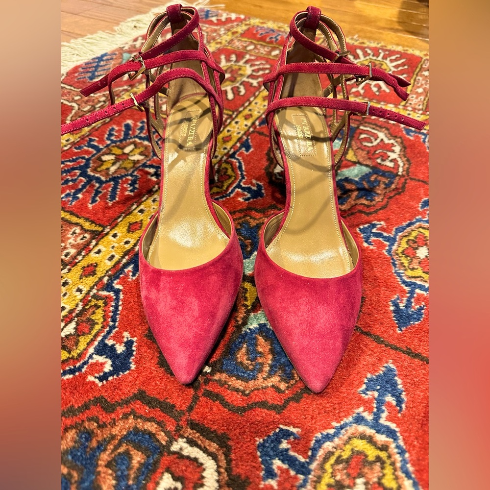 Burgundy Aquazzura Heels, size 38 (7.5-8 US)